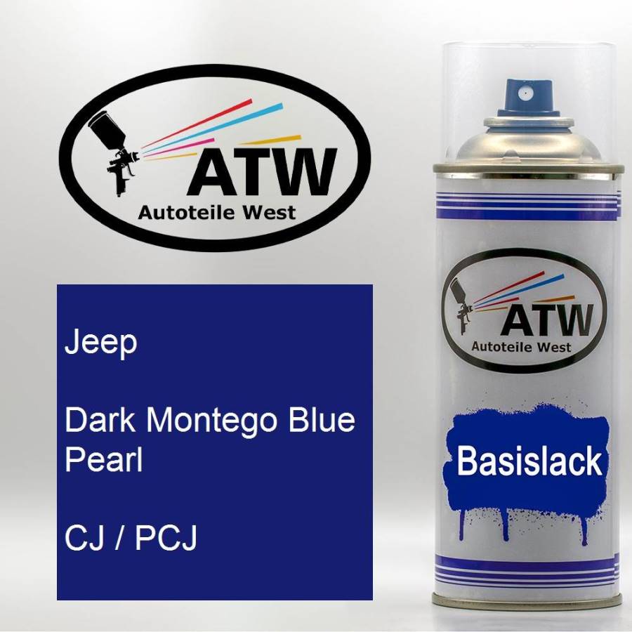 Jeep, Dark Montego Blue Pearl, CJ / PCJ: 400ml Sprühdose, von ATW Autoteile West.